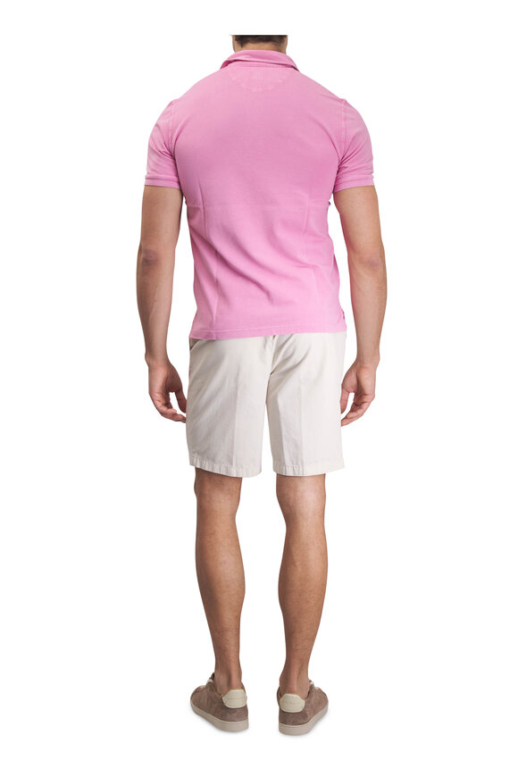 Fedeli Frosted Pink Cotton Piqué  Polo - view 3