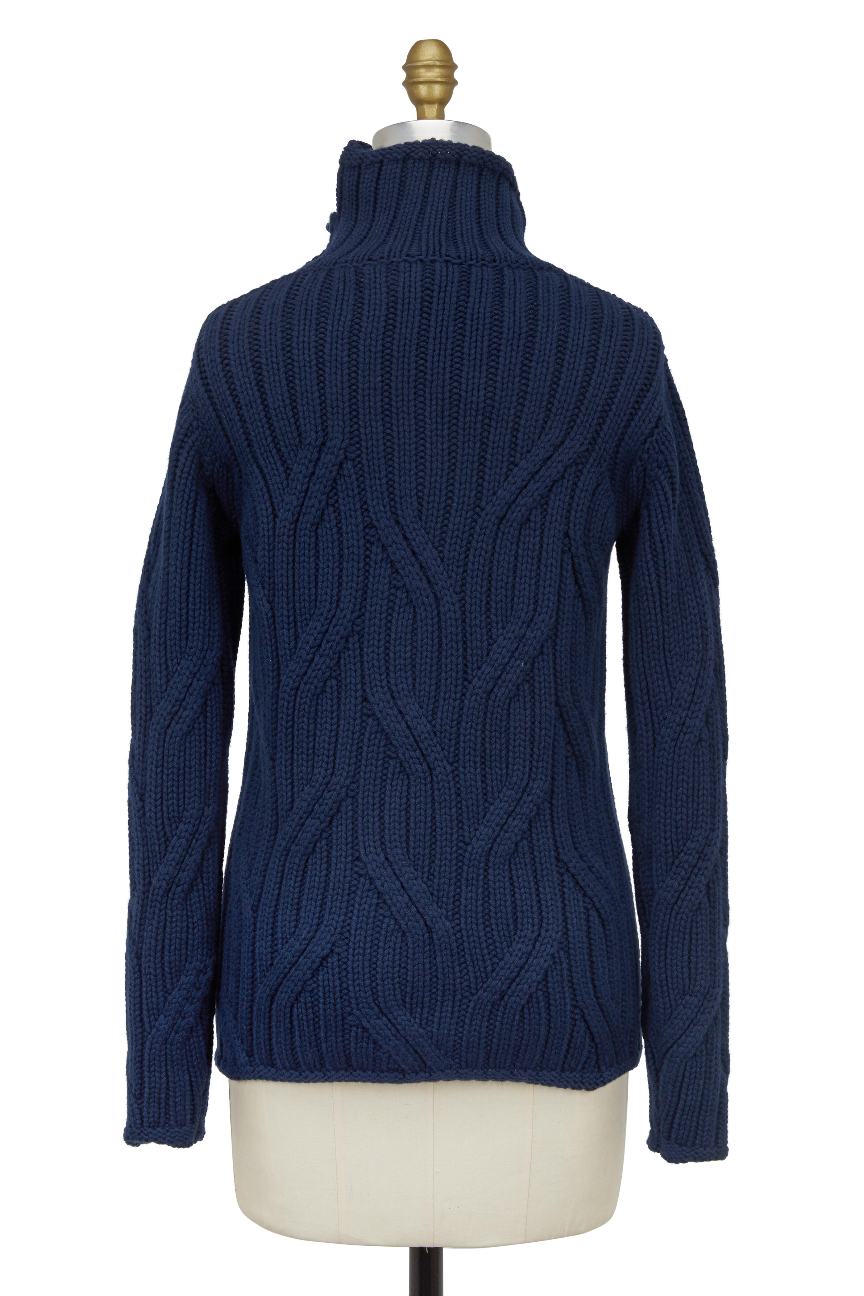 ★関税込み★ Loro PianaN BLUE NAVY KNITWEAR Loro Piana - Navy Blue Cotton Crewneck Sweater | Mitchell Stores