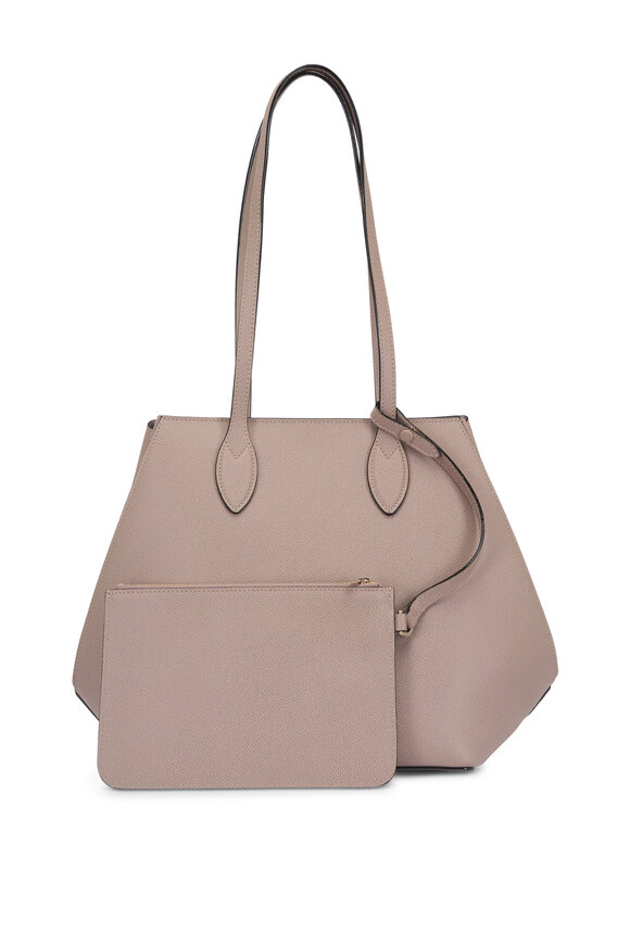 Valextra Medium Vivi Sahara Leather Tote Bag - view 4