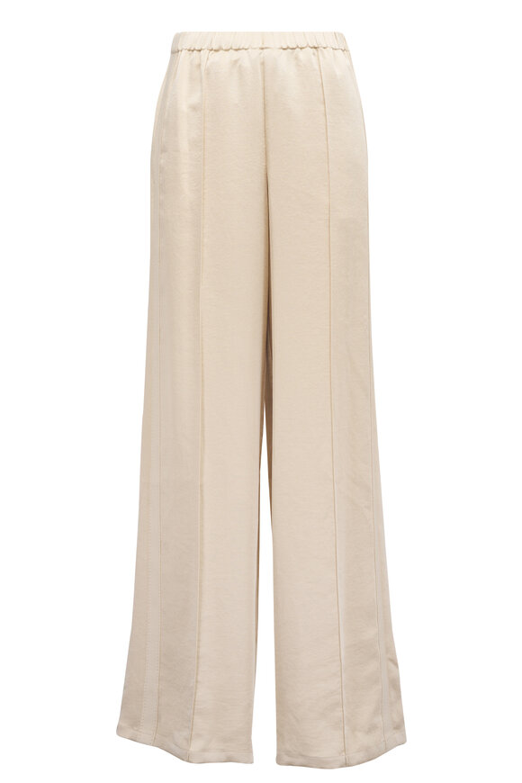 Vince - Pale Gold Metallic Textured Wide Leg Pant