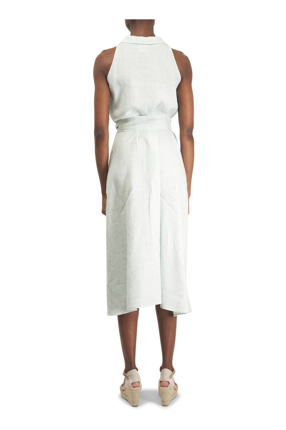 Kiton Mint Linen Sleeveless Dress - view 4
