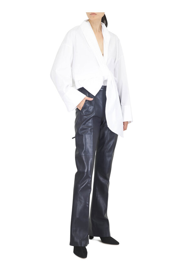 Dorothee Schumacher Poplin Power White Draped Blouse - view 2