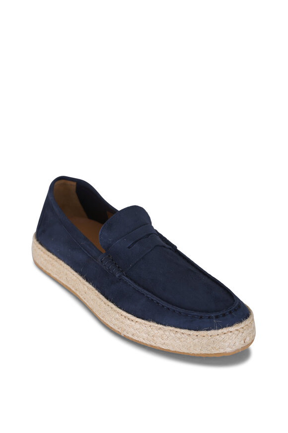 Ron White Dylan Navy Suede Esapdrille Loafer