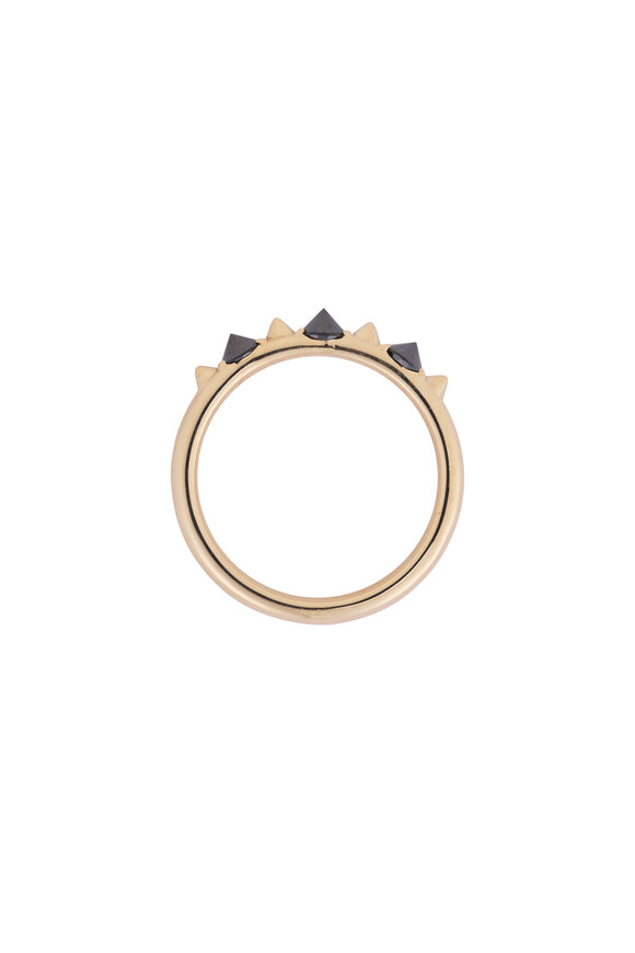 Genevieve Lau 14k Yellow Gold White Diamond Spike Ring - view 2