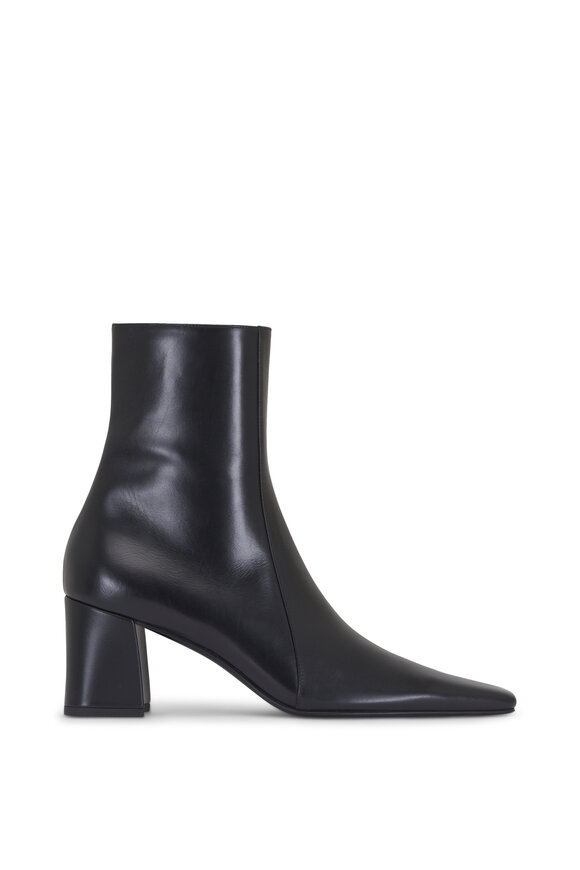 Saint Laurent Rainer Black Leather Short Boot, 75mm - view 3