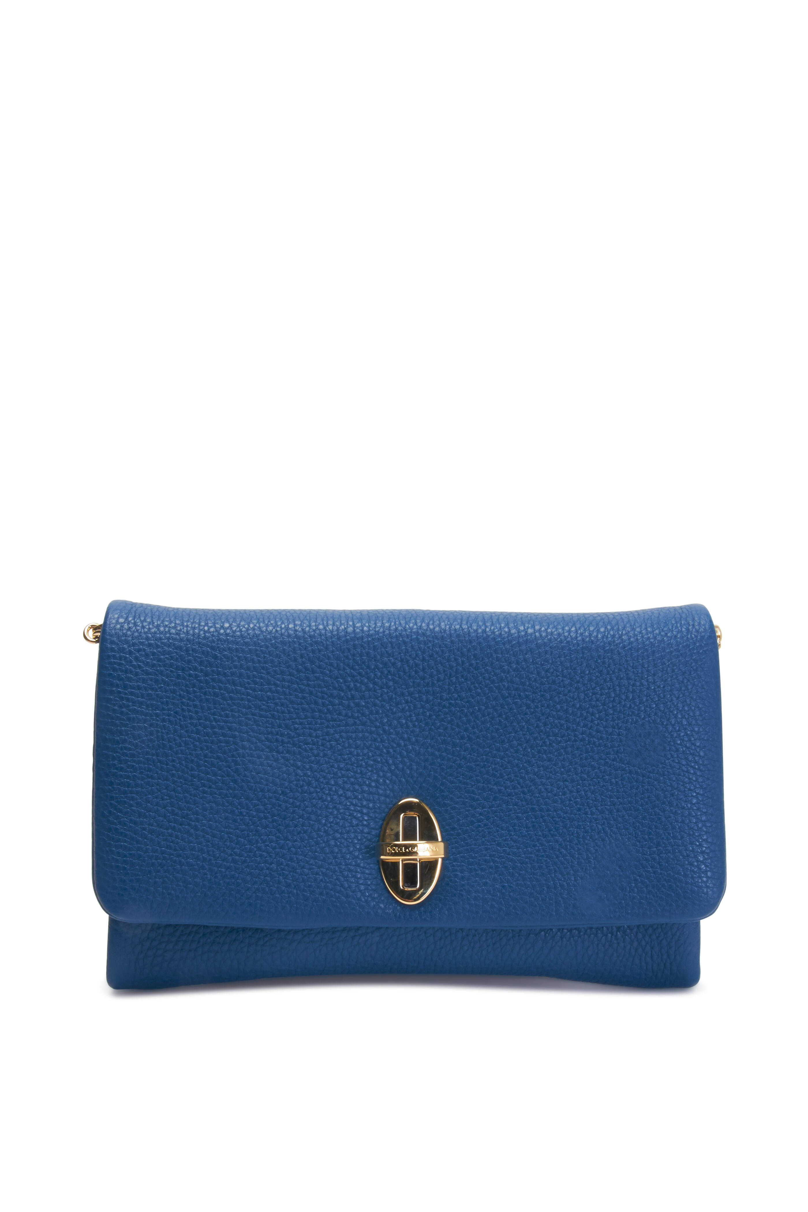 Dolce & Gabbana - Taormina Royal Blue Leather Large Clutch