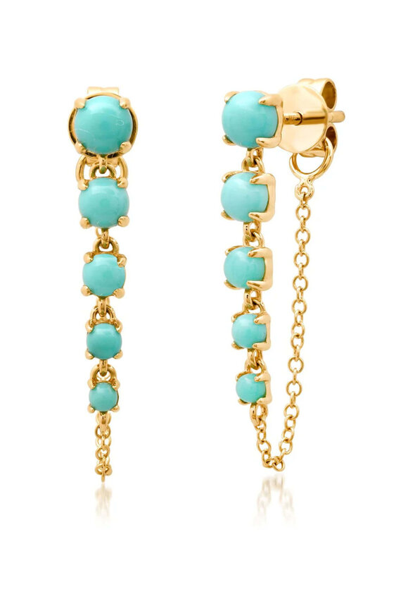 ◆STONEHENgE◆ Braid 14K Earrings SA25A39U Samira 13 - Emerald Encrusted Huggie Hoop Earrings