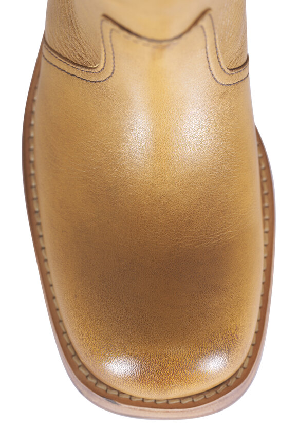 Miu Miu Light Tan Embroidered Leather Boot, 50mm - view 5