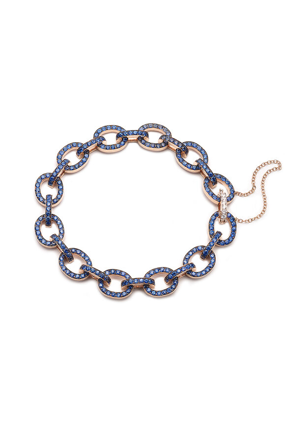 Nam Cho - Classic Oval 18K Sapphire & Diamond Link Bracelet