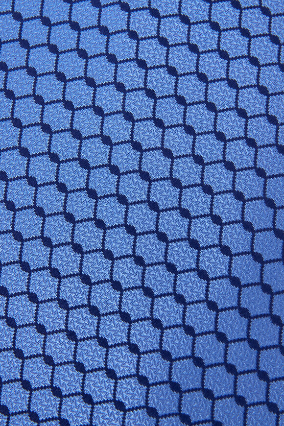 Charvet - Blue Geometric Print Silk Necktie