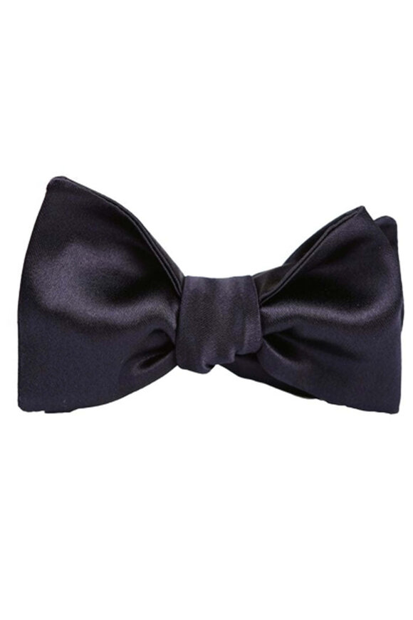 Geoff Nicholson Black Silk Self Tie Bow Tie