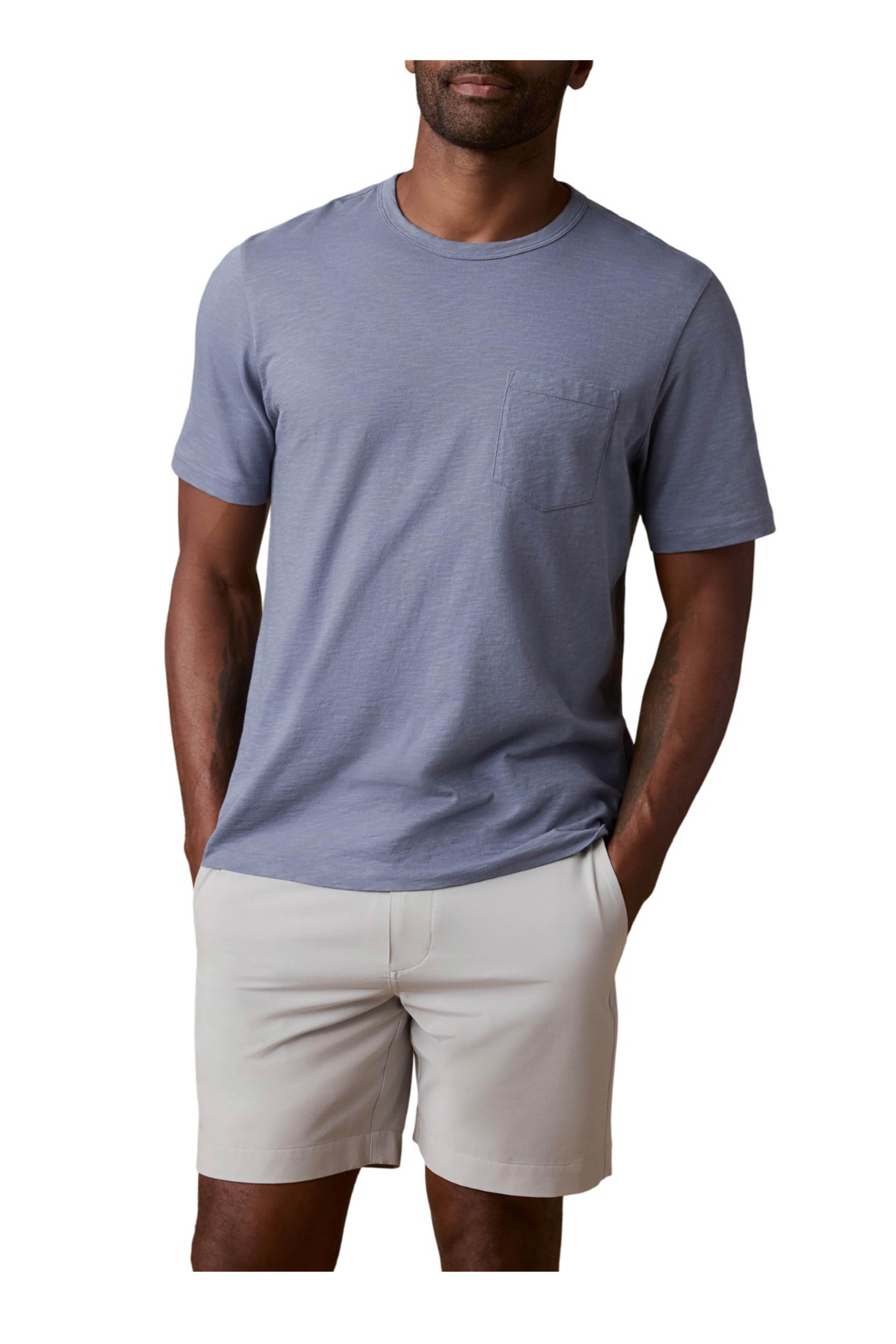 Faherty Brand - Sunwashed Regenerative Flint Sky Cotton T-Shirt - view 2