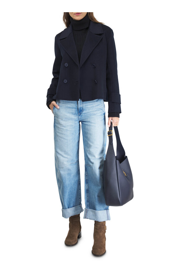 Kinross - Navy Blue Short Trench Coat