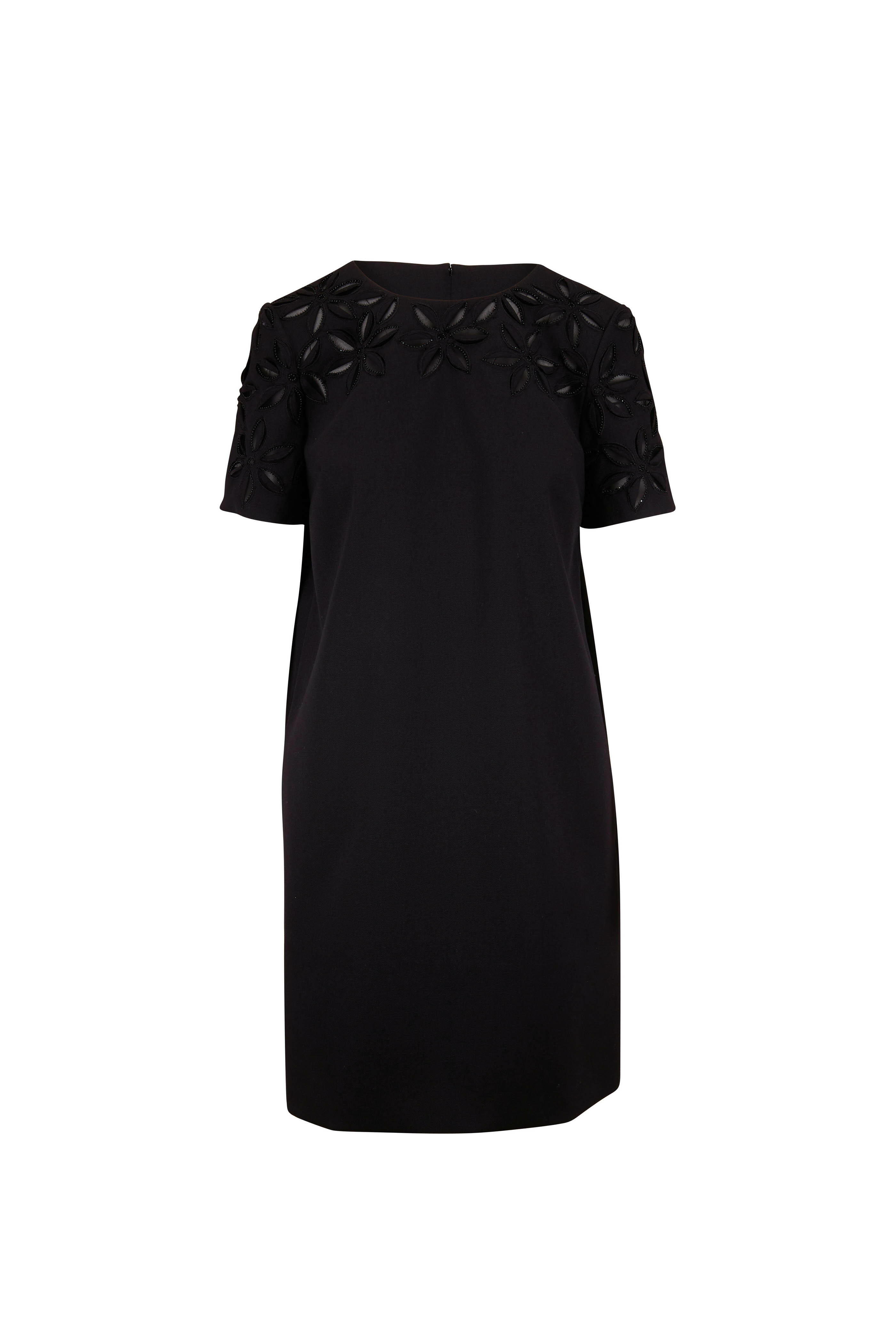 Carolina Herrera - Black Short Sleeve Shift Dress