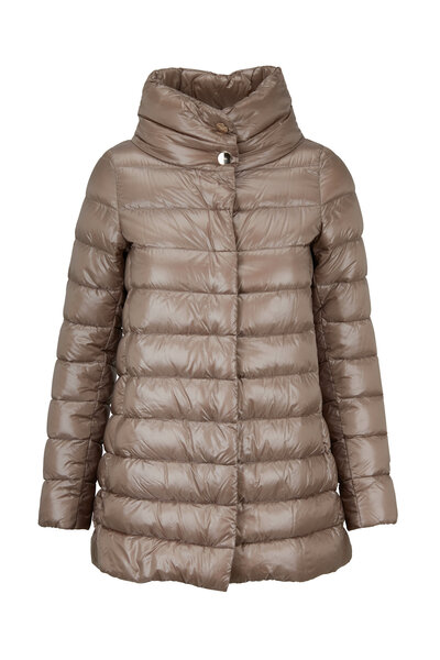 ジャケット HERNO Women Jackets PI00133DR 12017Z8810 Brown Herno - Charcoal Hi-Low Puffer Jacket | Mitchell Stores