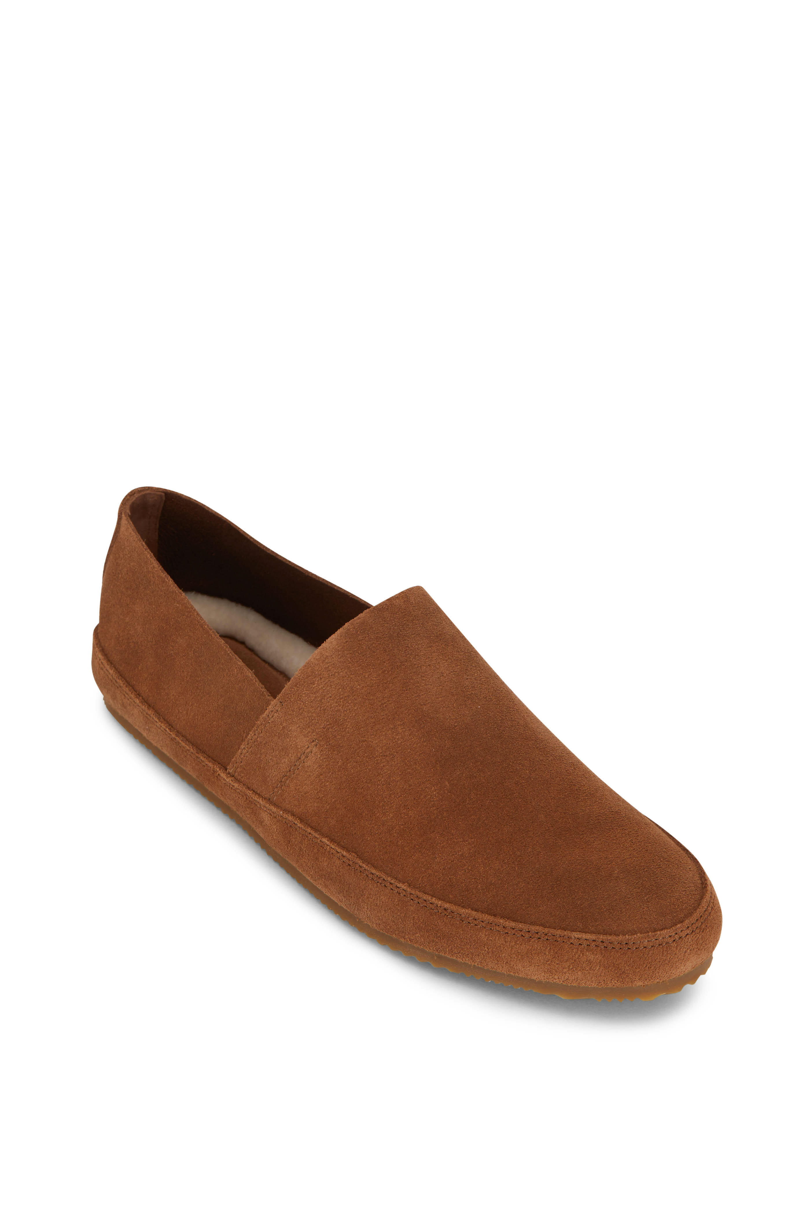 Vince Atlee Chestnut Suede Shearling Loafer Mens Size 12 Vince - Atlee Chestnut Suede Shearling Lined Loafer main image 3