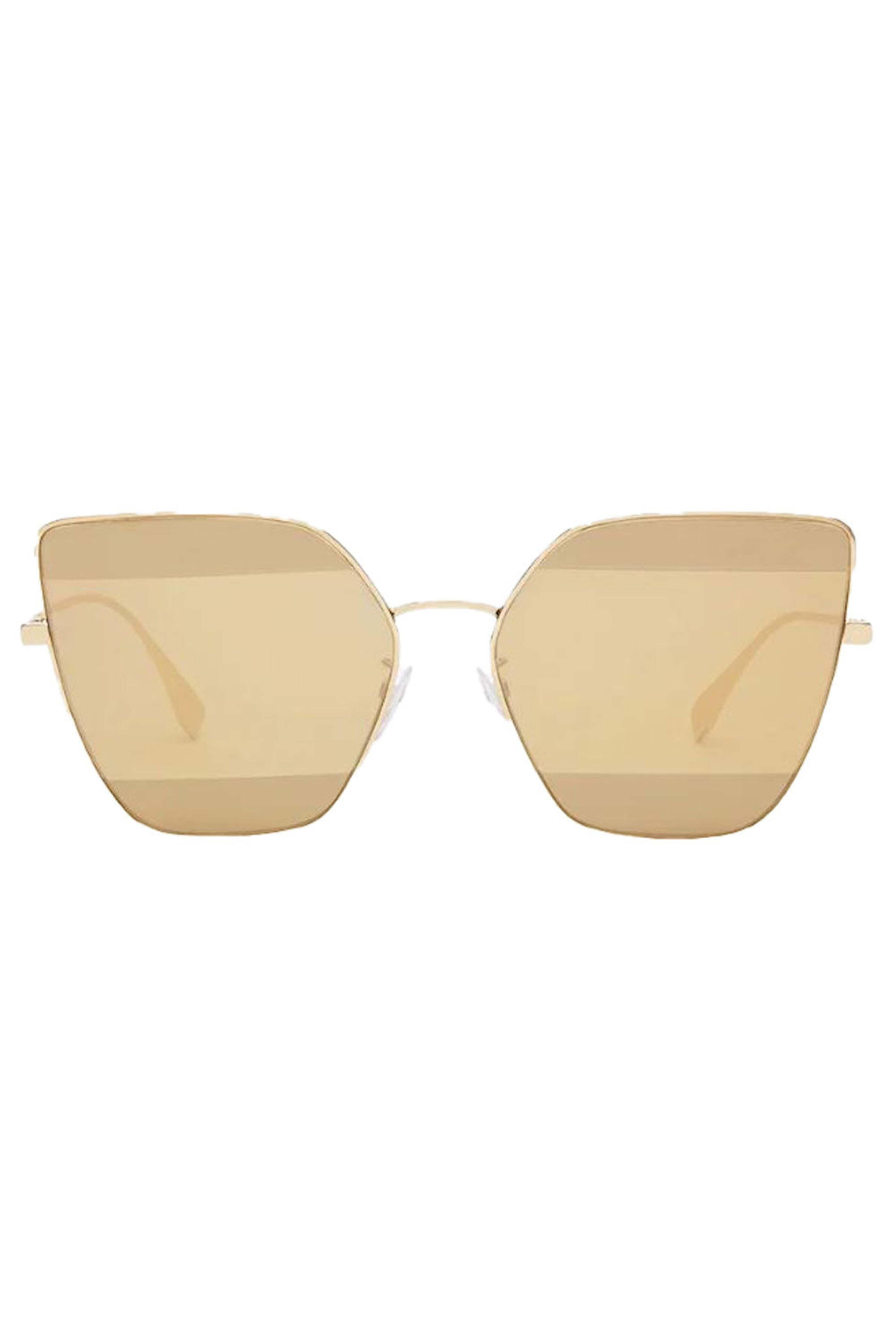 Fendi Sunglasses - Stripes Sunglasses in Gold and Brown