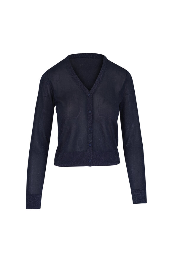 Kinross Shimmer Navy V-Neck Cardigan