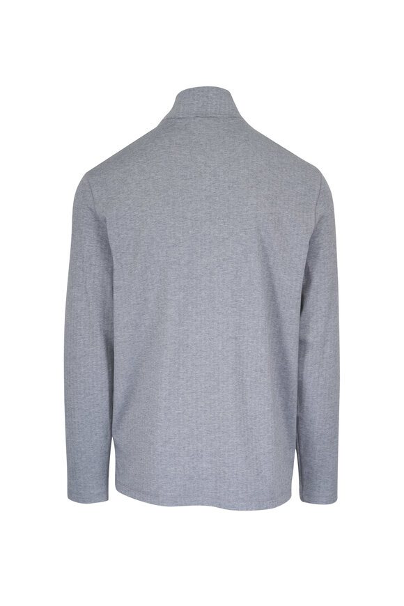 Faherty Brand Movement Gray Herringbone Quarter Zip - view 3