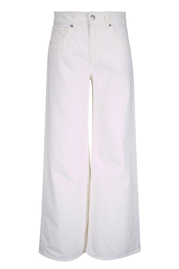 Nili Lotan Marlene Cream Crop Wide Leg Jean