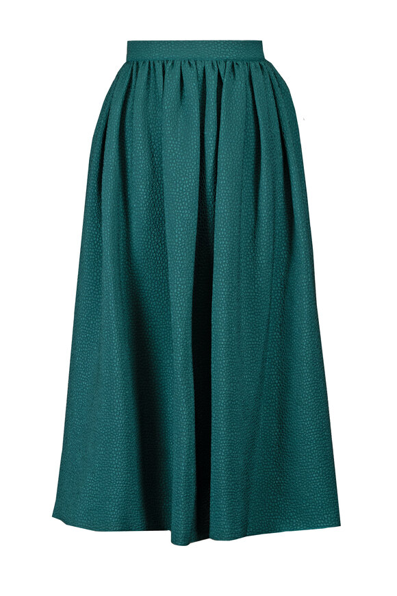 Edeline Lee Noir Green Bubble Midi Skirt - view 1