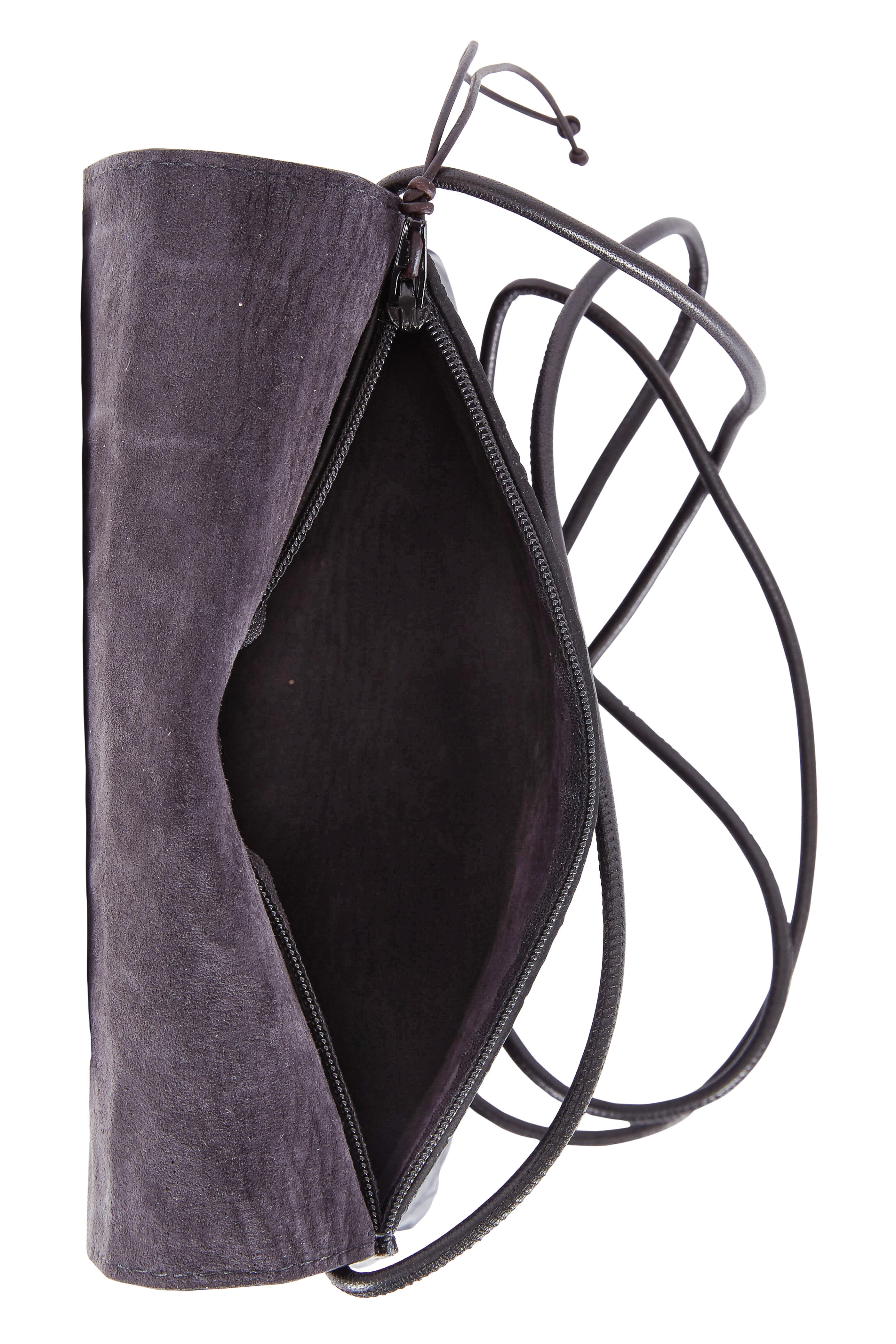 B May Bags - Raven Embossed Maxi Gator Strappy Foldover