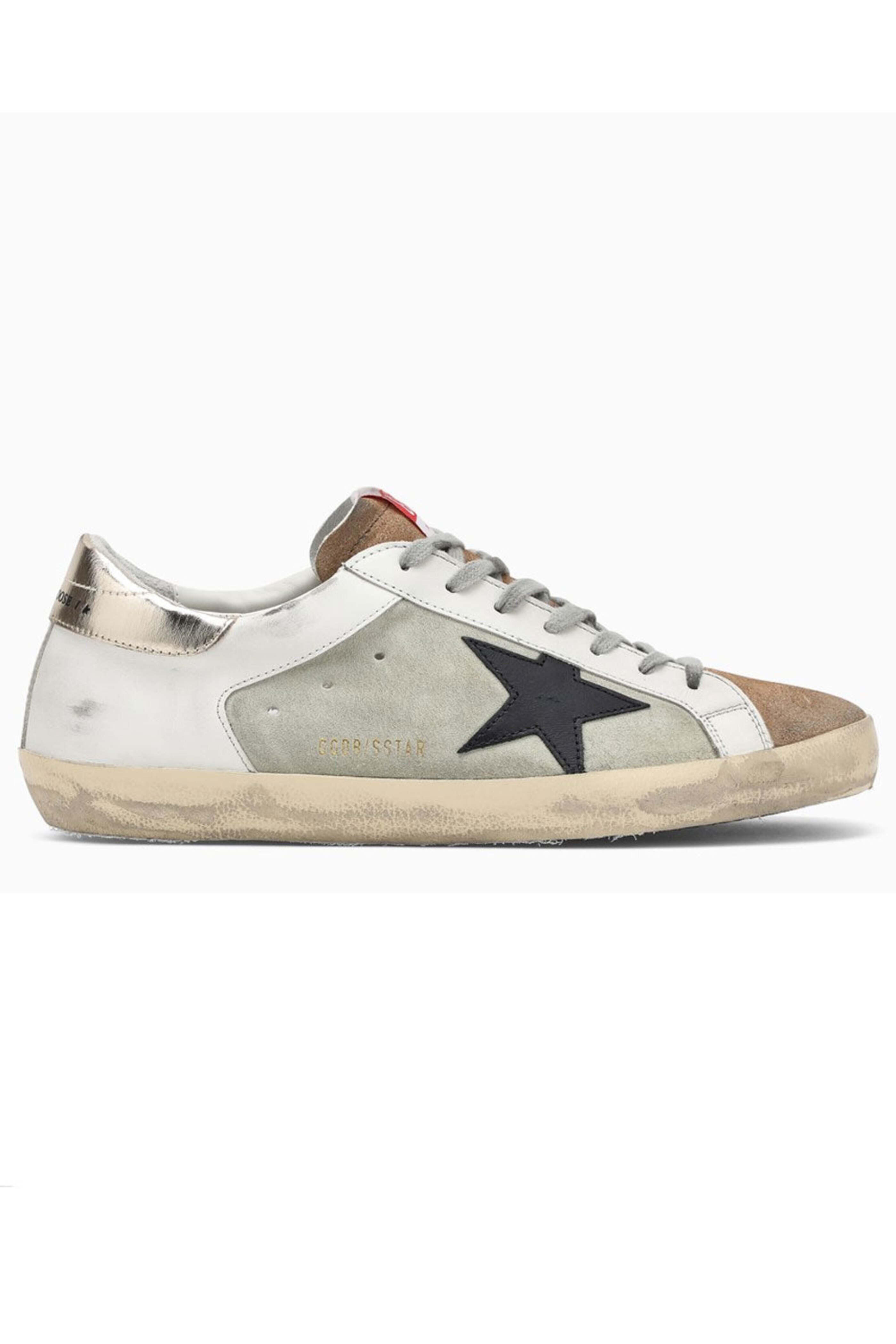 Golden Goose - Super Star Sneaker in White, Brown, and Gray