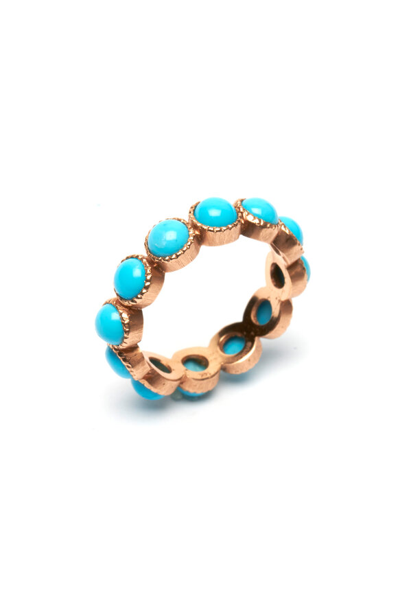 Sylva & Cie - Rose Gold Turquoise Stack Ring