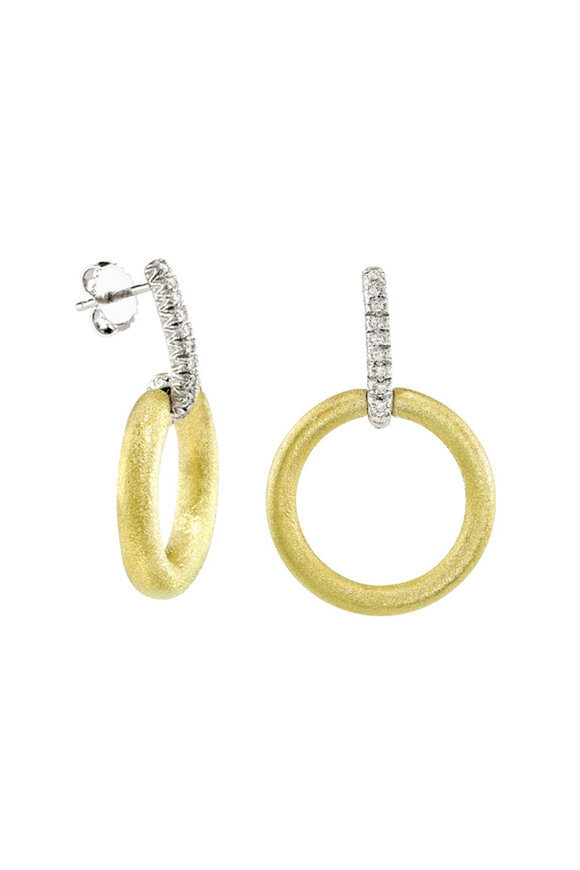 Aaron Henry Large Diamond Bar & Hoop Earrings - view 1