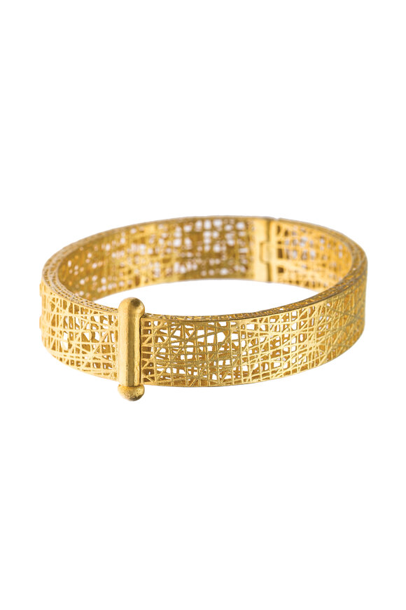 Yossi Harari - 18K Yellow Gold Champagne Diamond Cuff Bracelet