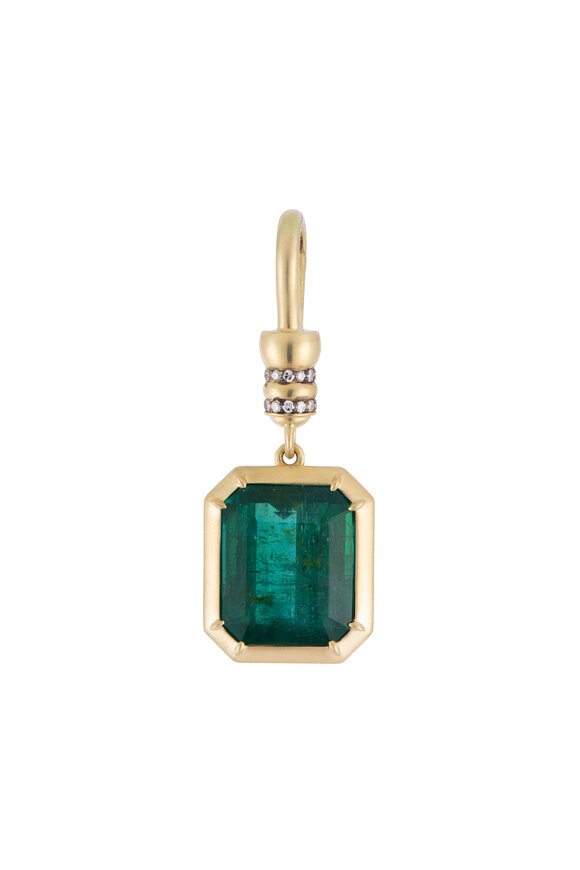 Sylva & Cie 18k Yellow Gold Zambian Emerald Neo Clasp Pendant