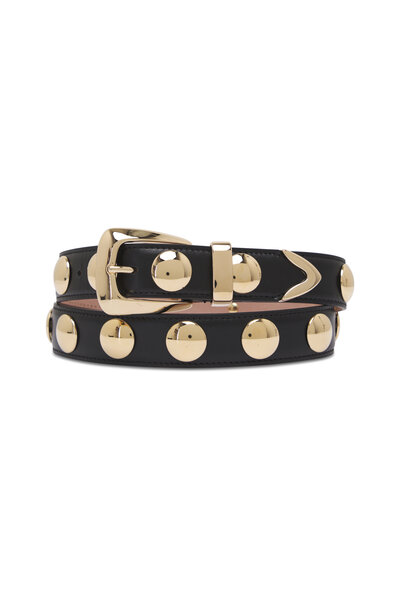 Khaite - Small Axel Black Leather & Silver Belt | Mitchell  display picture 3