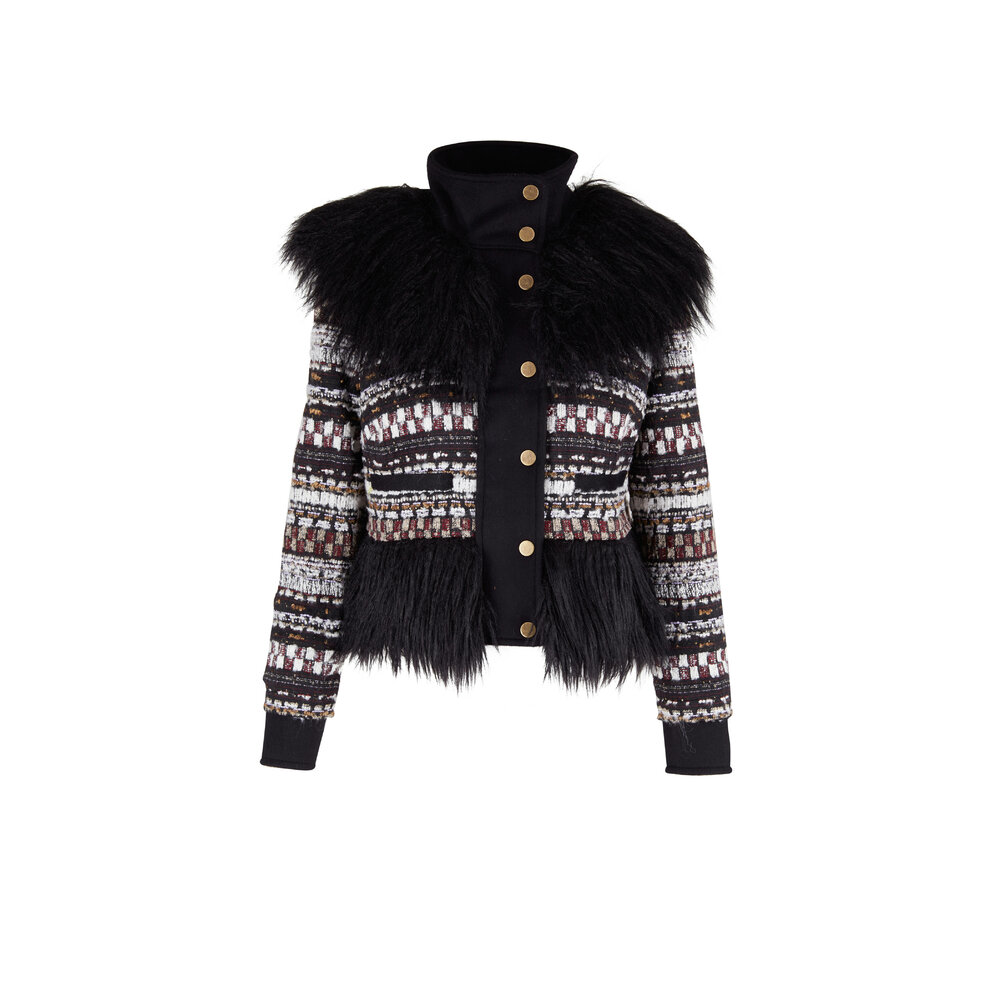 Veronica Beard Nelway Knit Faux-Fur Coat Mitchell Stores