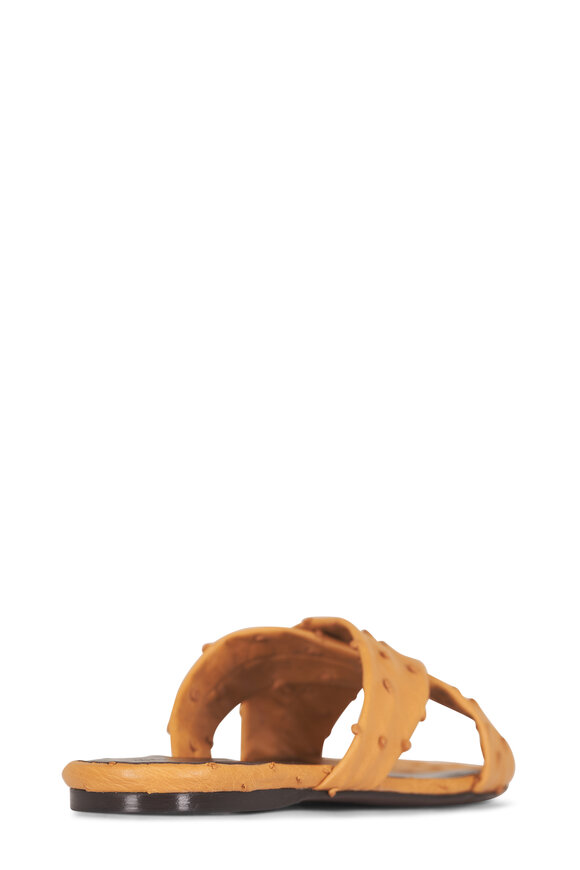 Khaite Liria Chestnut Leather Flat Sandal - view 4