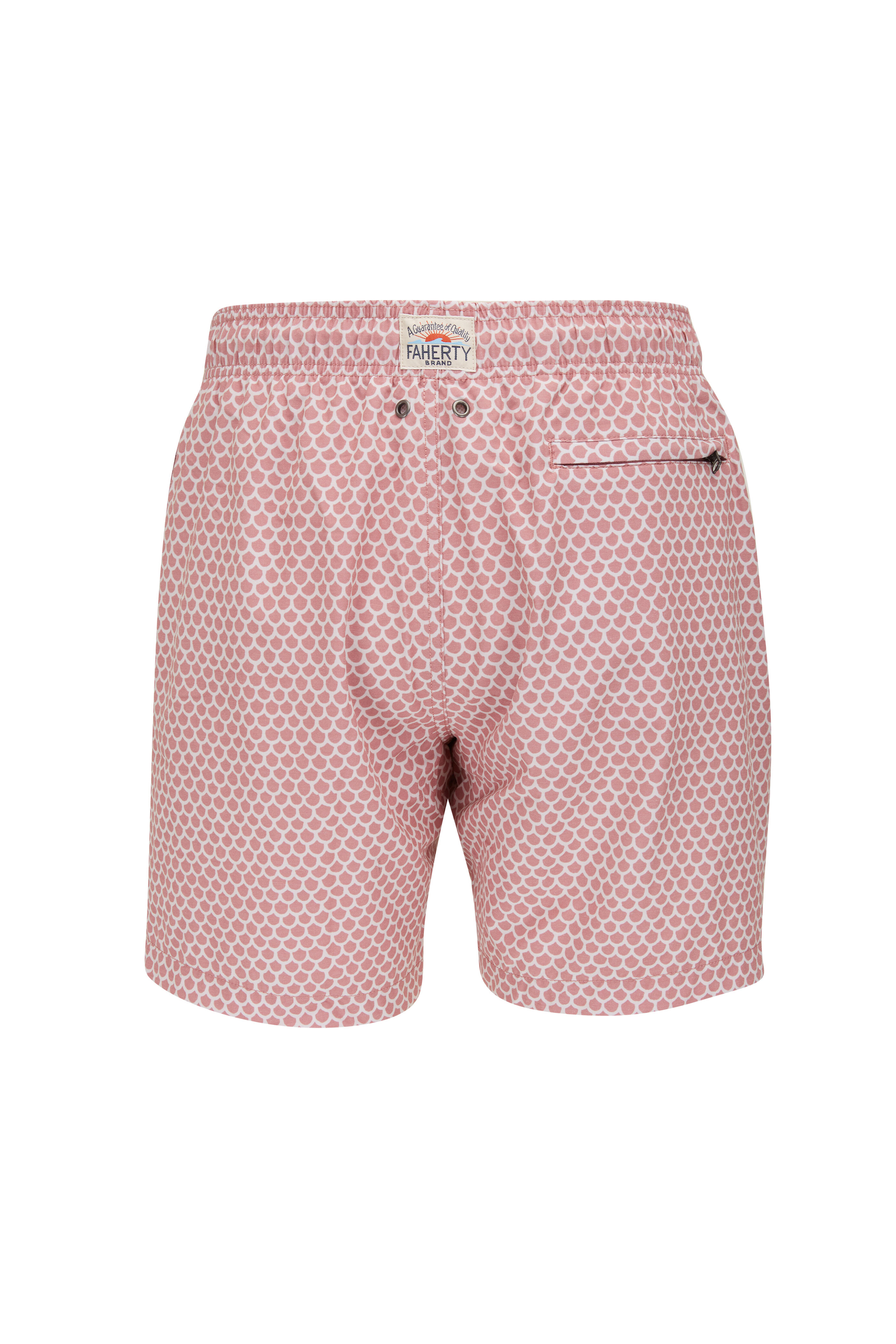 Faherty Brand - Beacon Rose Fish Scale Swim Trunks