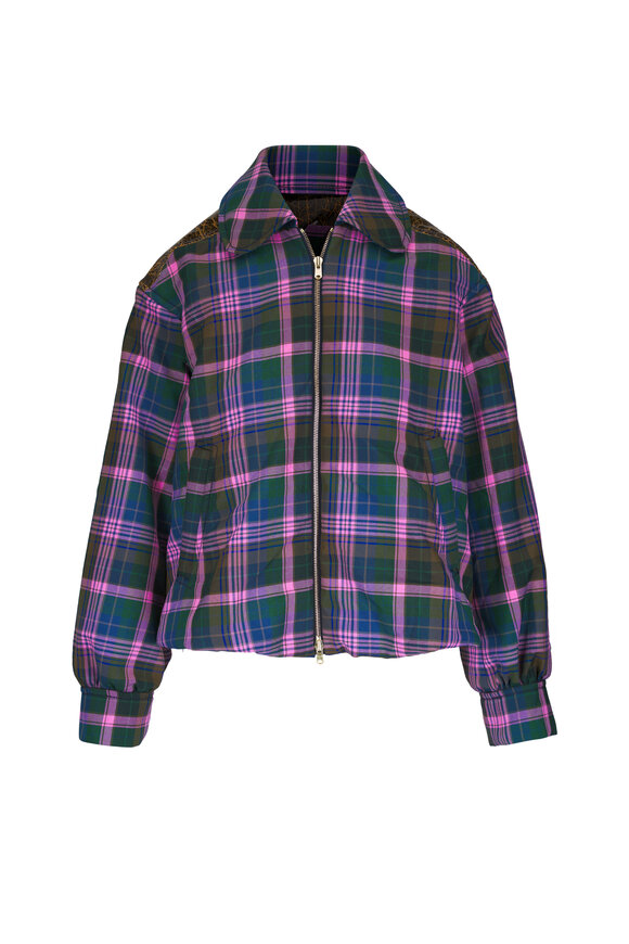 Odeeh Madras Pink Plaid Technical Jacket - view 1