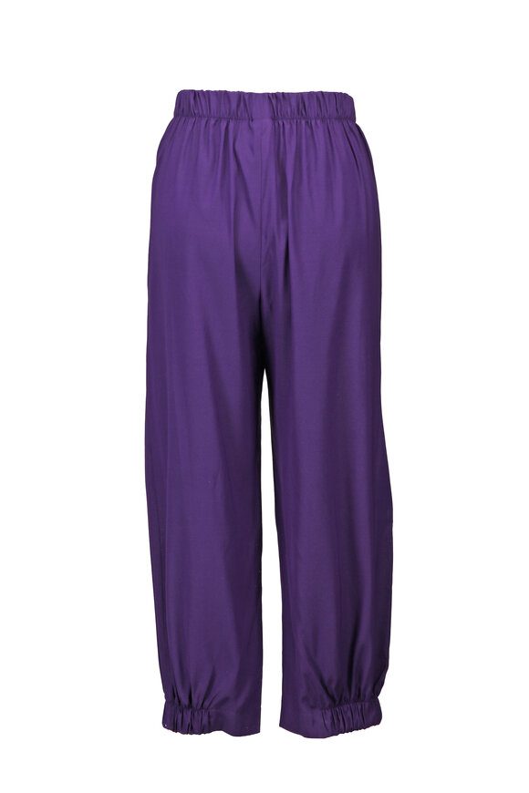 Zero + Maria Cornejo Abi Violet Silk Charmeuse Cropped Pant - view 2