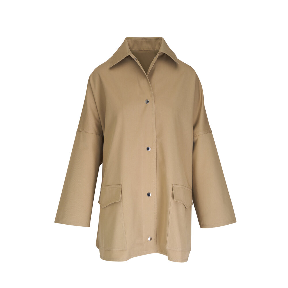 Totême - Fawn Cotton Twill Overshirt Jacket | Mitchell Stores