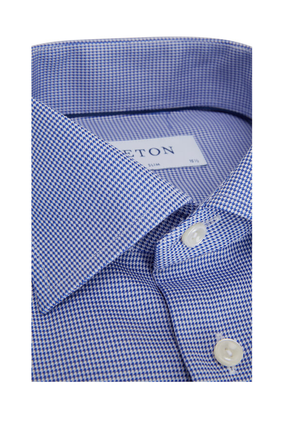 Eton - Blue Houndstooth Dress Shirt 