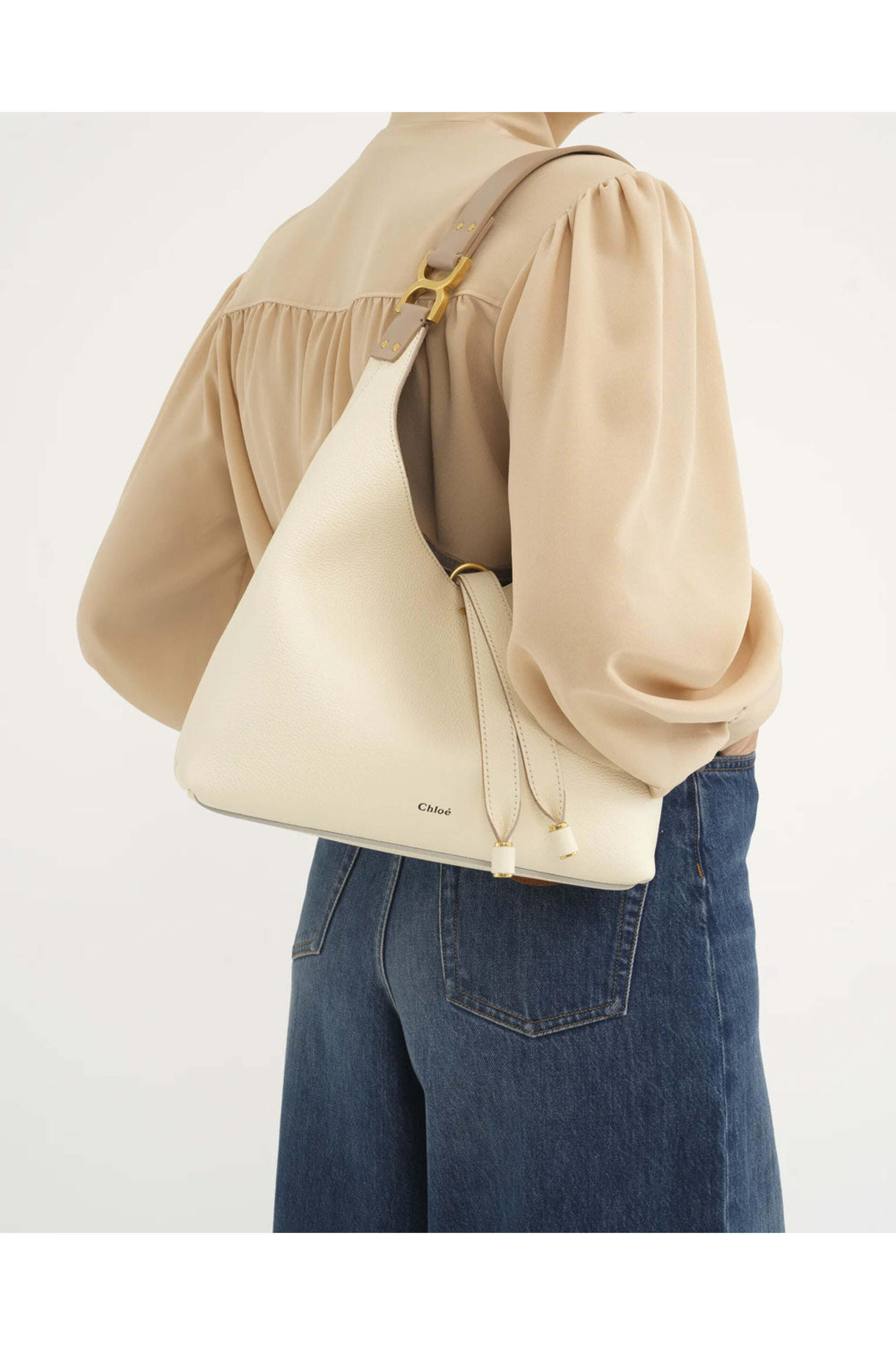 Chloé - Small Marcie Hobo Bag in Misty Ivory