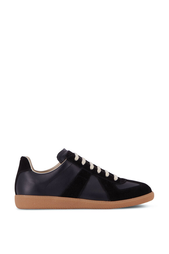 Maison Margiela - Replica Black Leather & Suede Low Top Sneaker