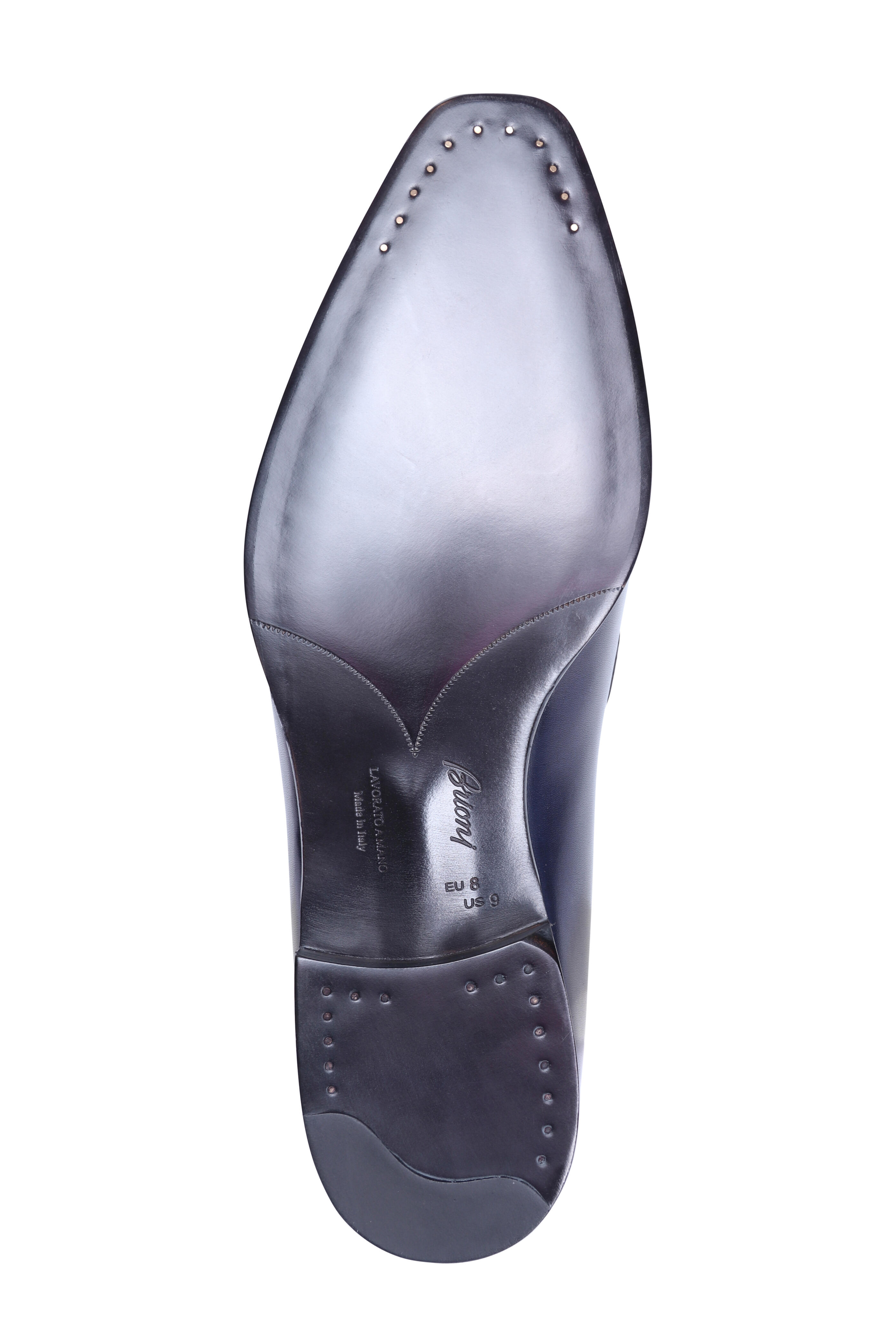 Brioni - Brogue Navy Leather Loafer