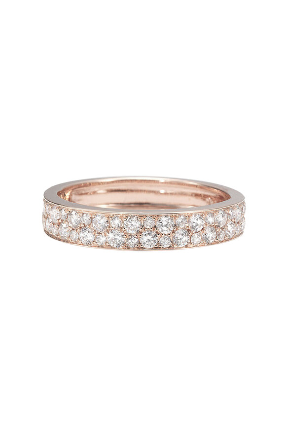 Nam Cho 18K Rose Gold Modern Pavé Diamond Ring