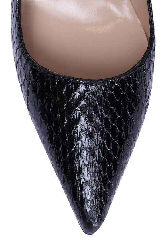 Manolo Blahnik BB Black Embossed Leather Pump, 70mm - view 4
