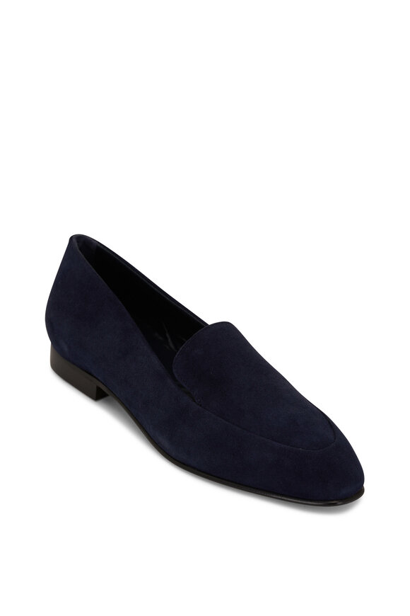 Manolo Blahnik - Pitaka Navy Suede Loafer 