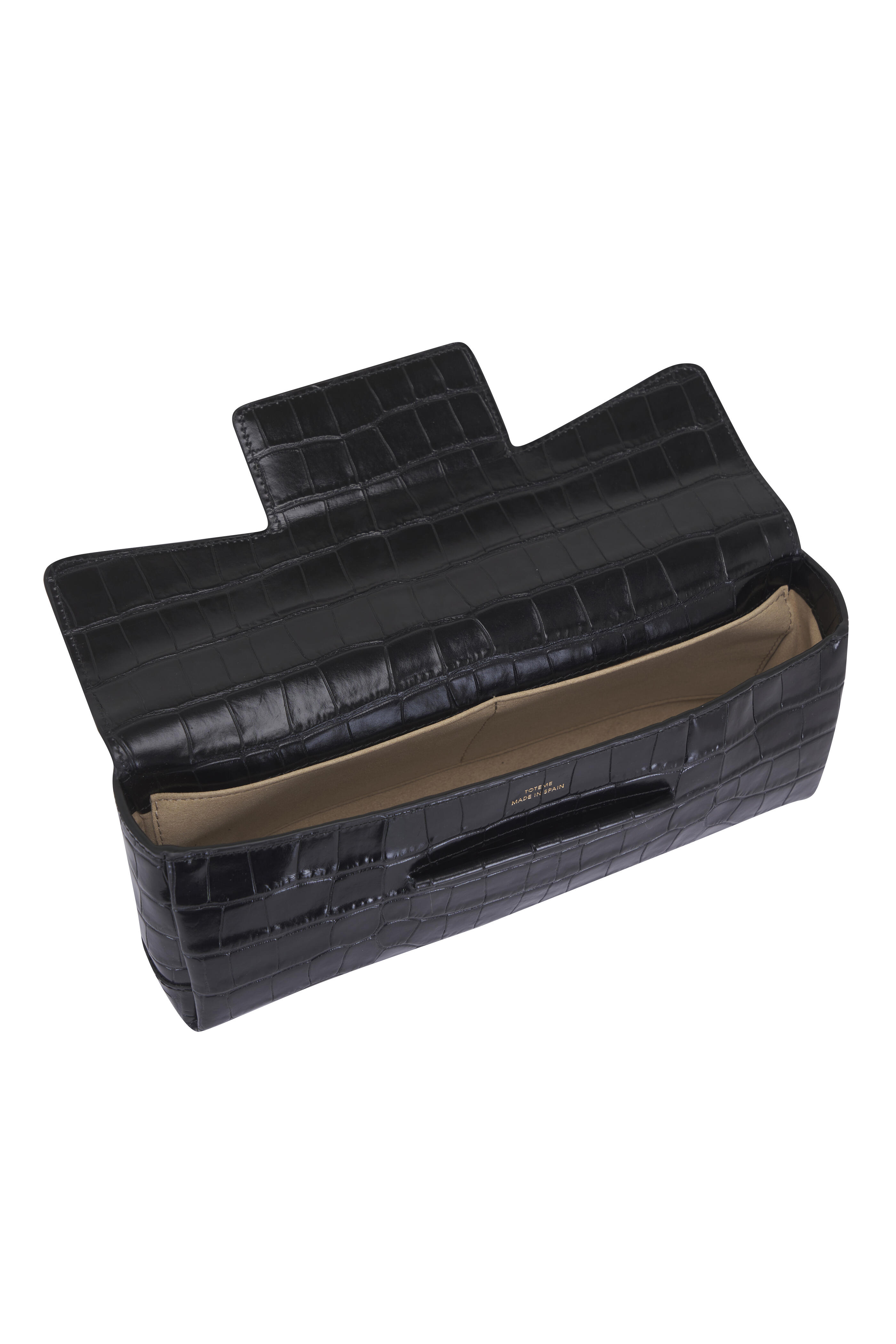 Totême - Black Embossed Leather T-Clutch