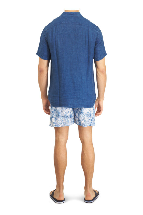 Paul & Shark Light Blue Floral Print Swim Trunks - view 4