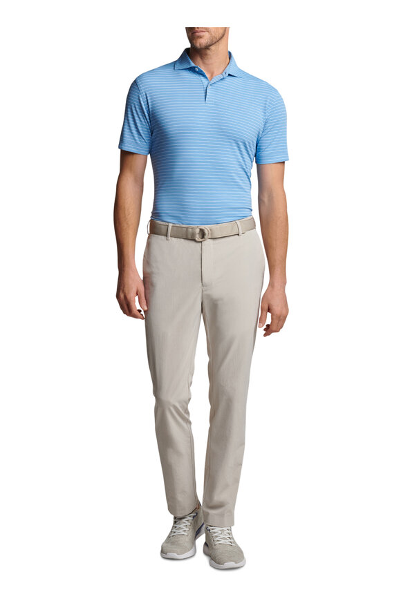 Peter Millar - Duet Channel Blue Stripe Performance Jersey Polo