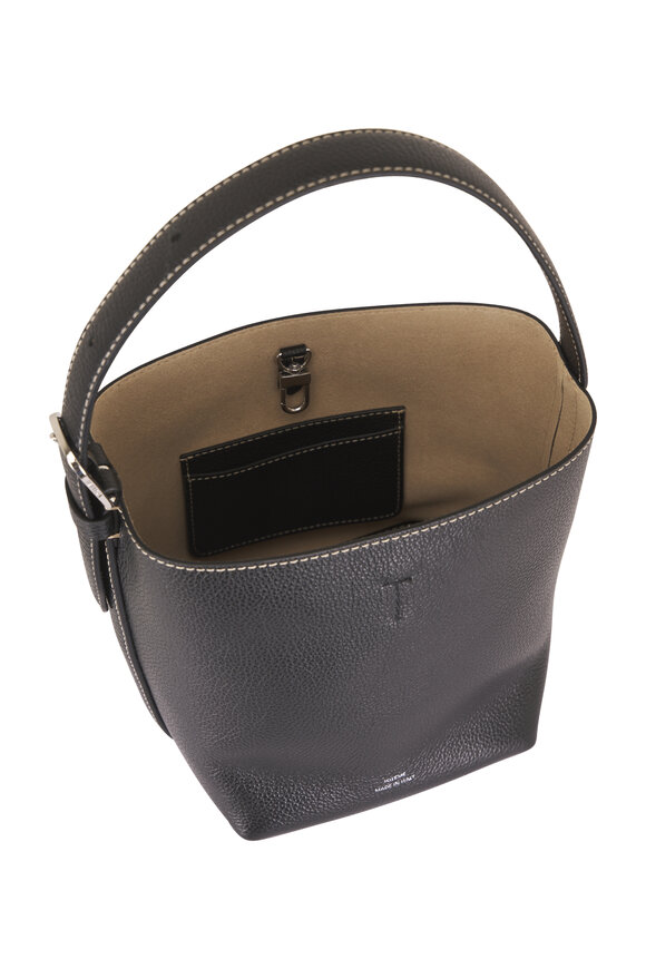 Totême Small Belted Black Grained Leather Tote - view 5
