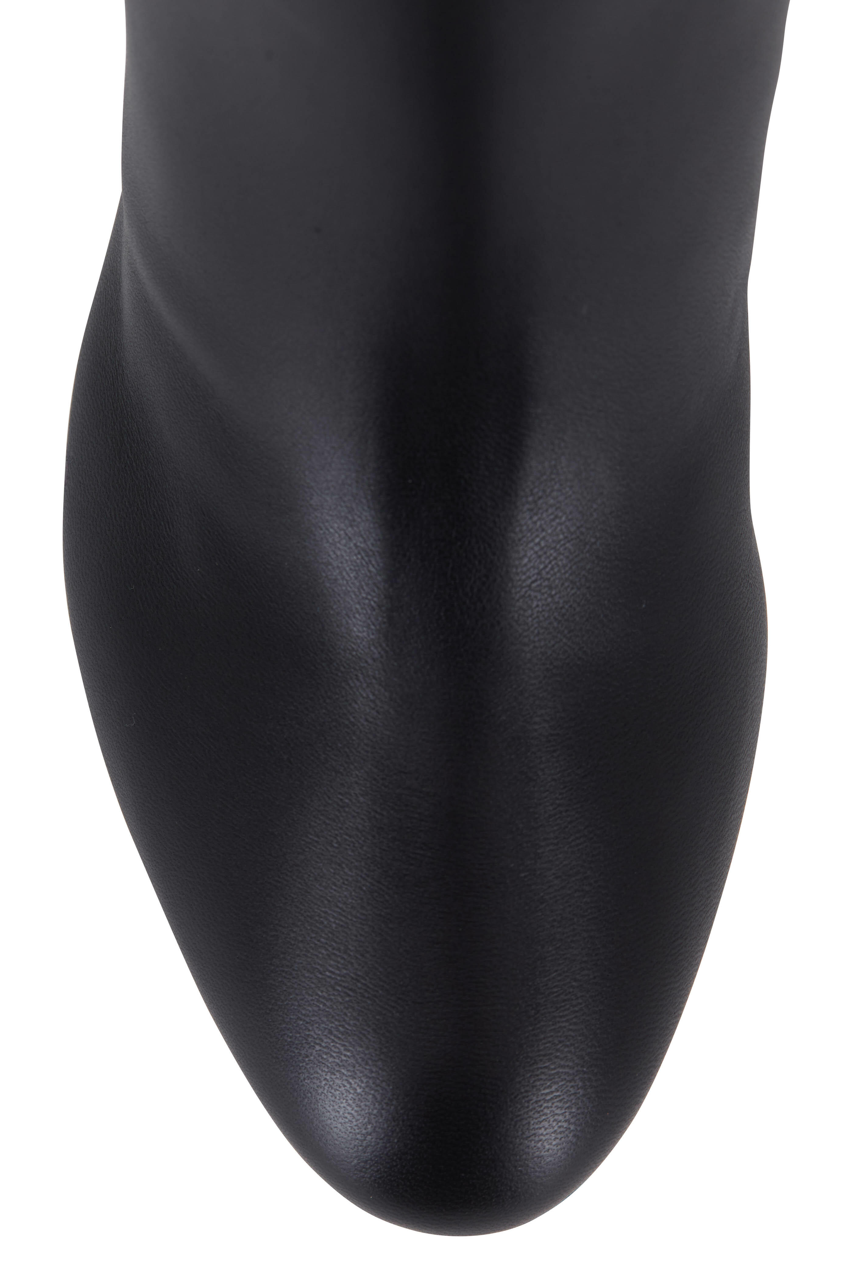 Jimmy Choo - Marva Black Soft Scrunch Top Bootie, 85mm